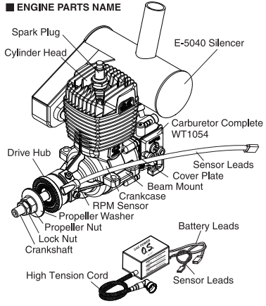 O.S. Engines機(jī)用二沖程汽油發(fā)動機(jī)GT22