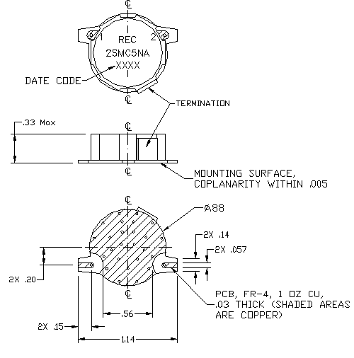 2SMC5NA表面貼裝高功率隔離器3.3-3.7GHz